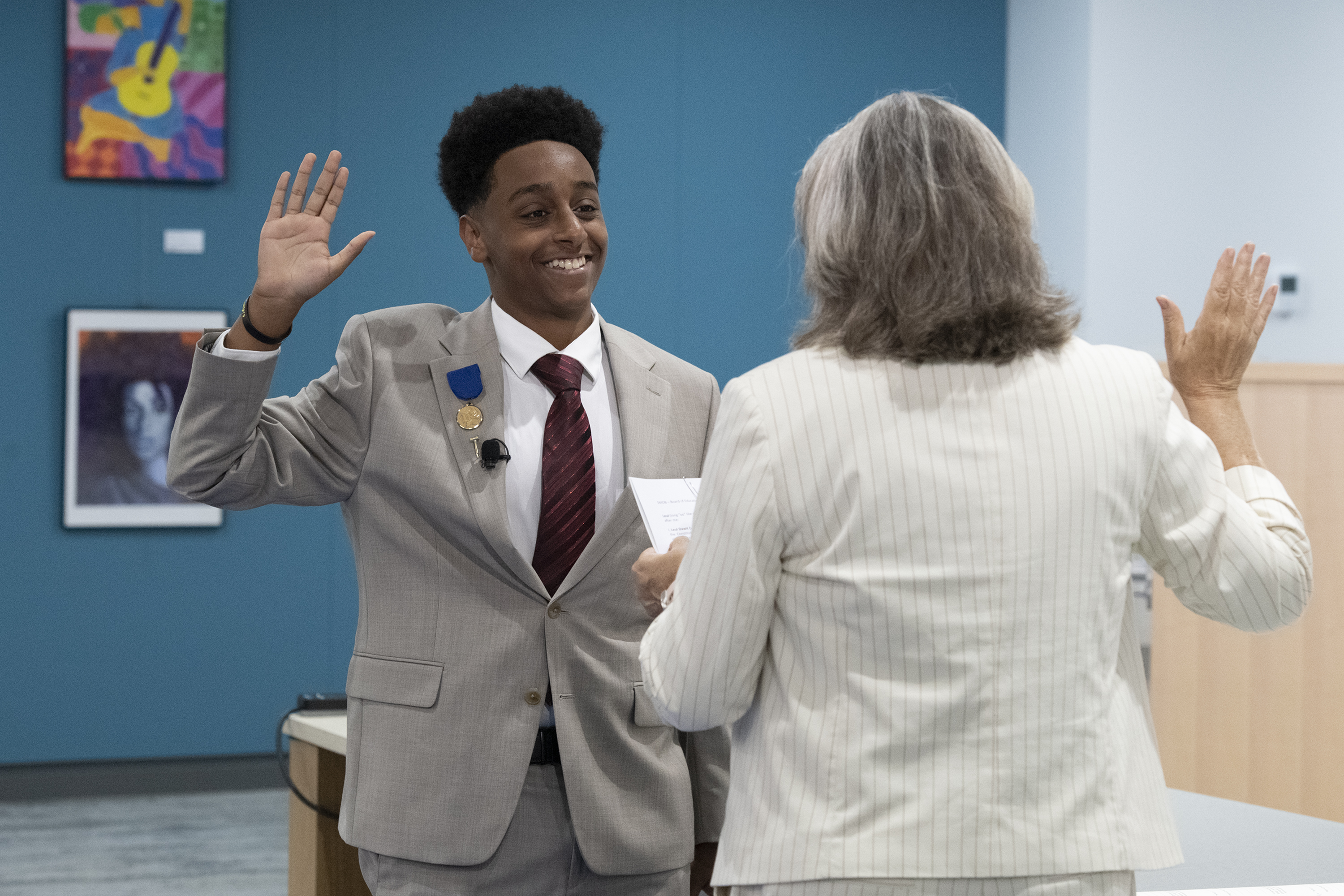 Leul Dawit at the Board of Education installation