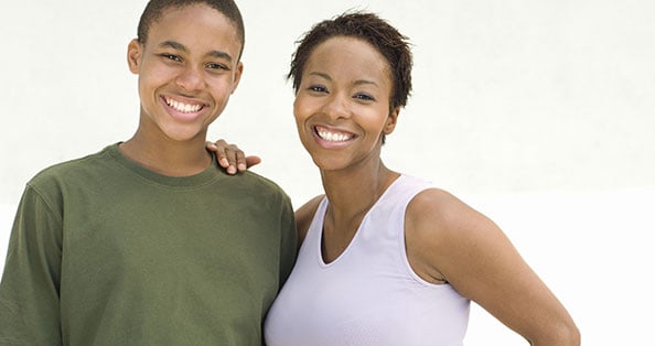 student with mother