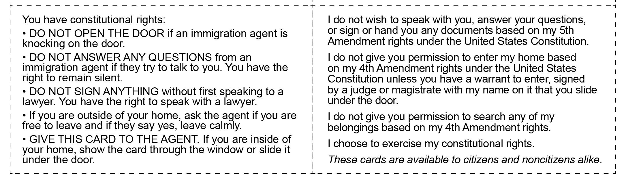 rights card