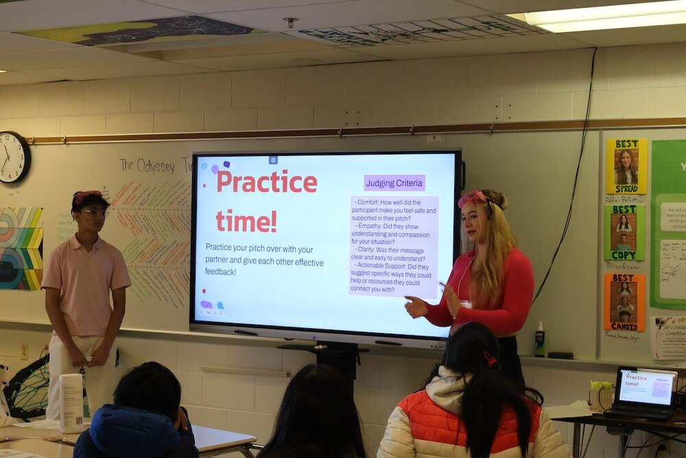 Student leaders present to their peers on the risks of opioid use