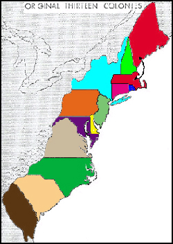 13 Colonies Map