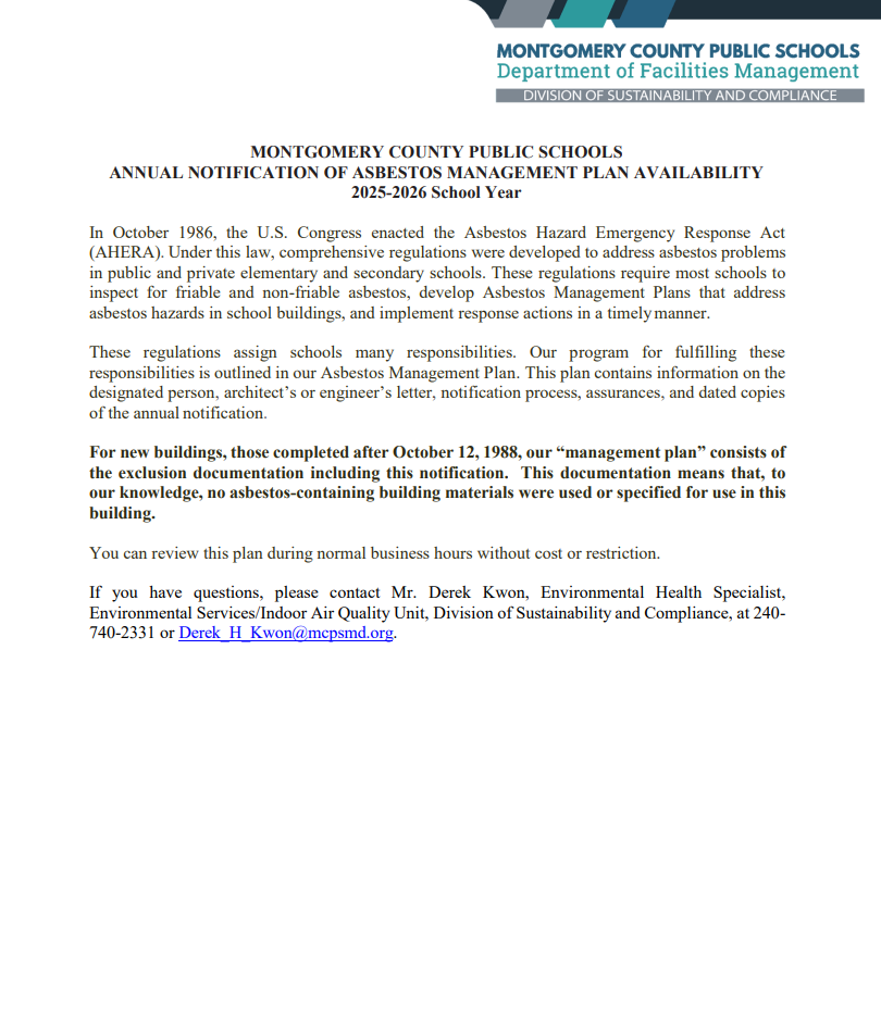MCPS Annual Notification of Asbestos Management Plan Availability 2025 .png