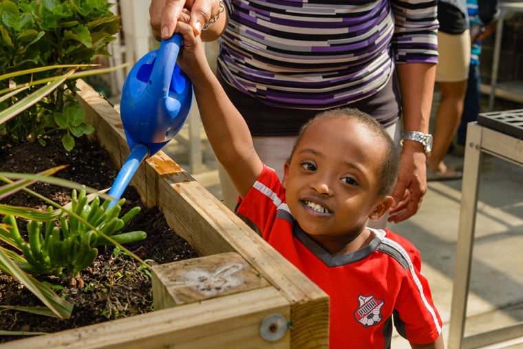 Greenhouse at Stephen Knolls School - Watering Plants 2